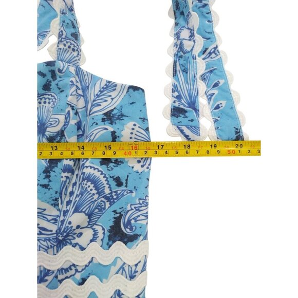 Stellah New York Blue & White Floral Print Sundress With Tie Straps, Size L. NWT - Picture 7 of 8